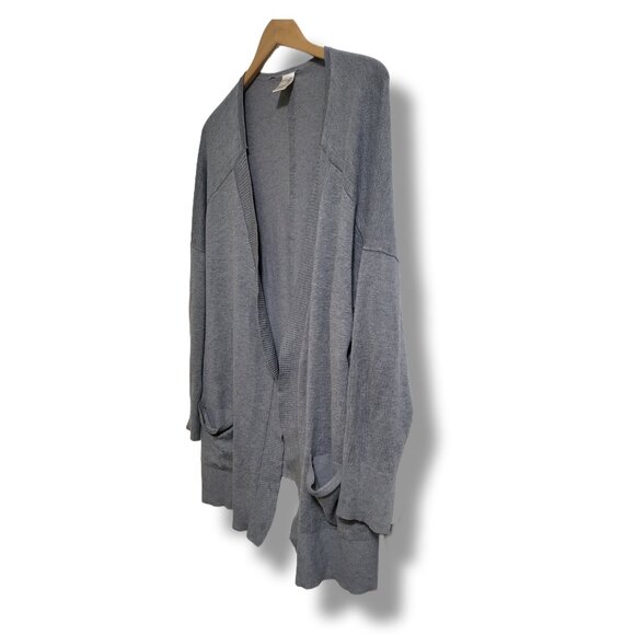 🌿Terra & Sky Women's Plus Size Gray Open Knit Cardigan 2X - Picture 4 of 13